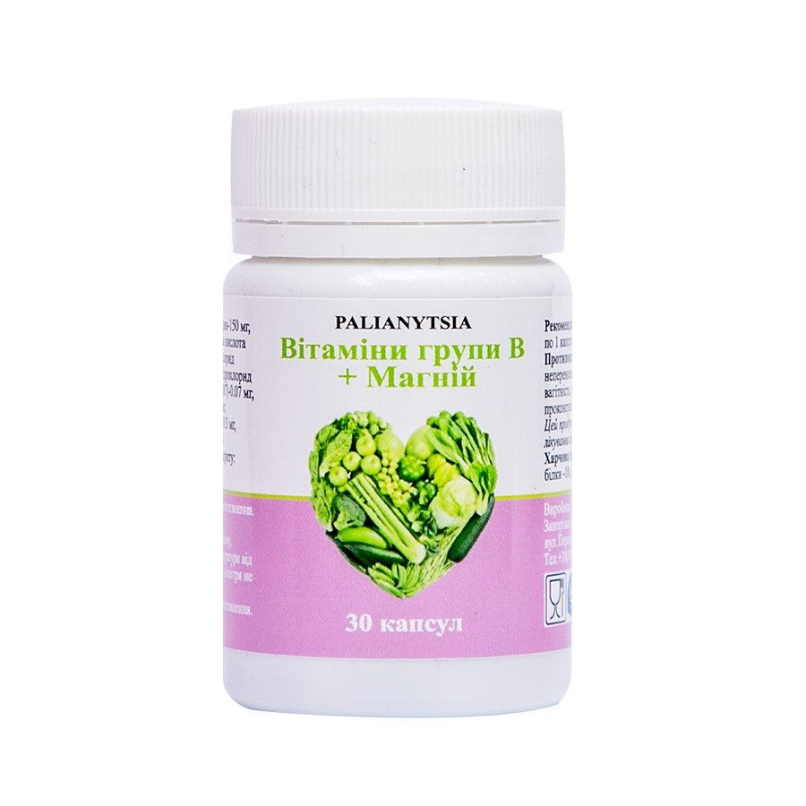 B Vitamins + Magnesium, PALIANYTSIA, 550 mg, 30 capsules